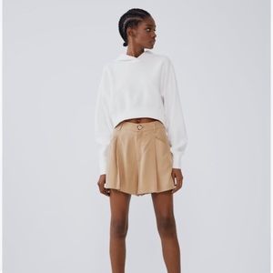 ZARA high waisted flowy tan shorts